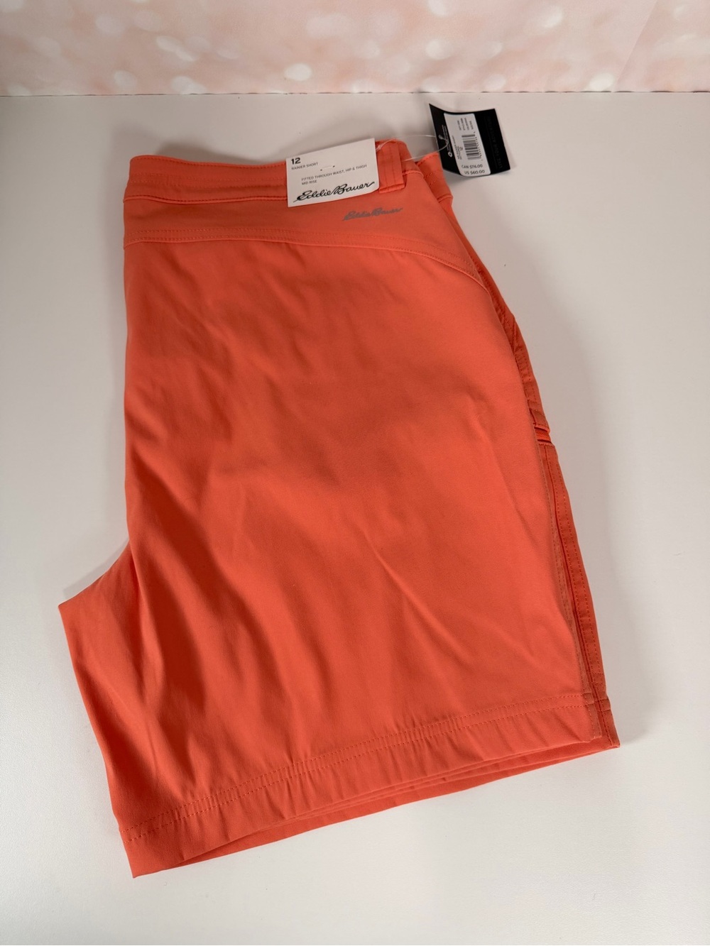 EDDIE BAUER Women's Orange Athletic Shorts NWT